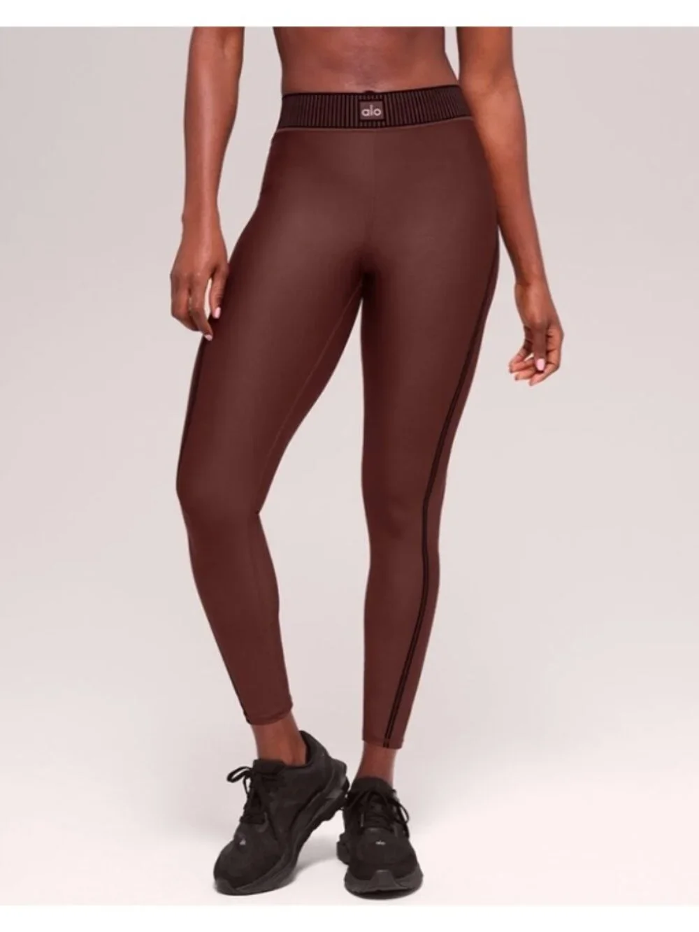 Alo Airlift High-Waist 7/8 Line Up Leggings Brownstone Hi-Rise Waisted Tights XS